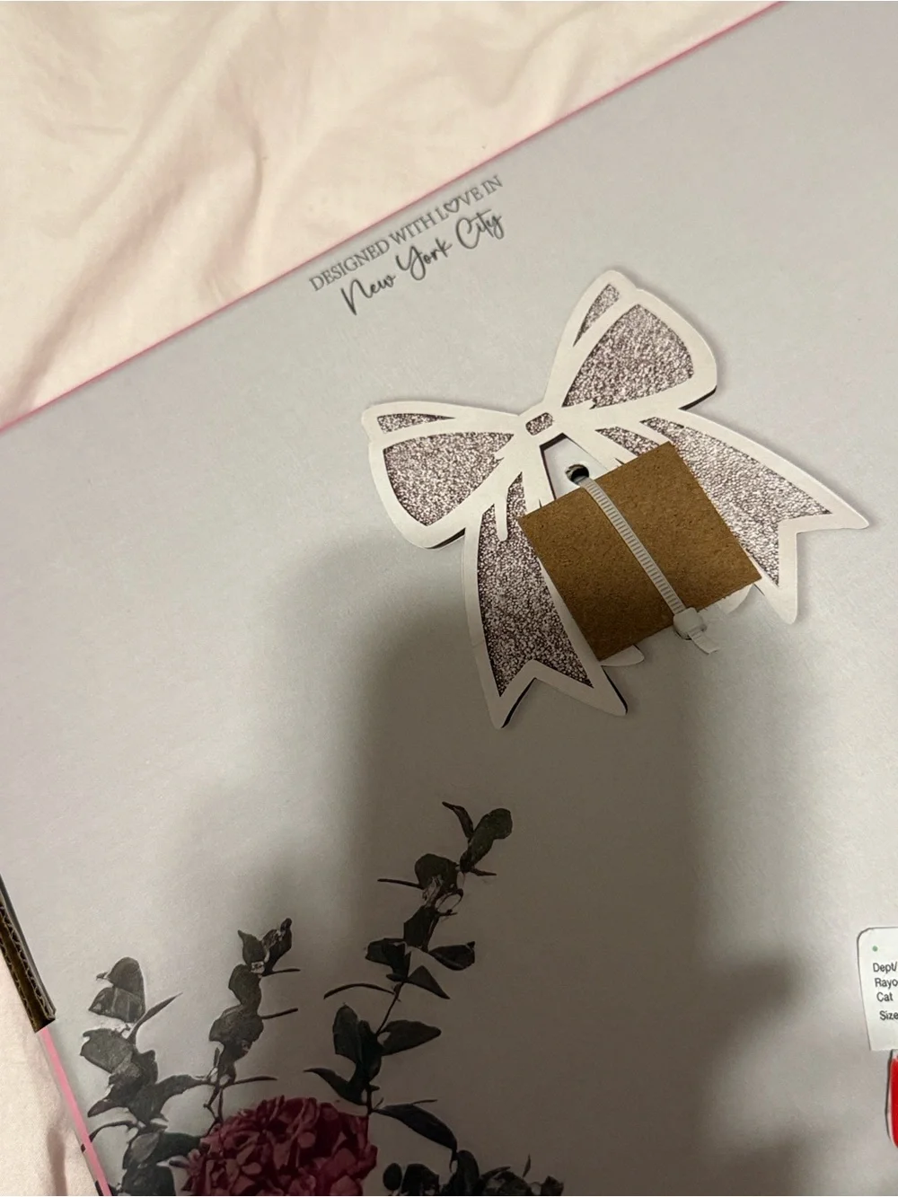 Wall Decor Bow - Silver Glitter Accent